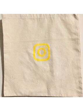 Instagram Canvas Tote Bag Featuring Yellow Instagram Logo Graphic